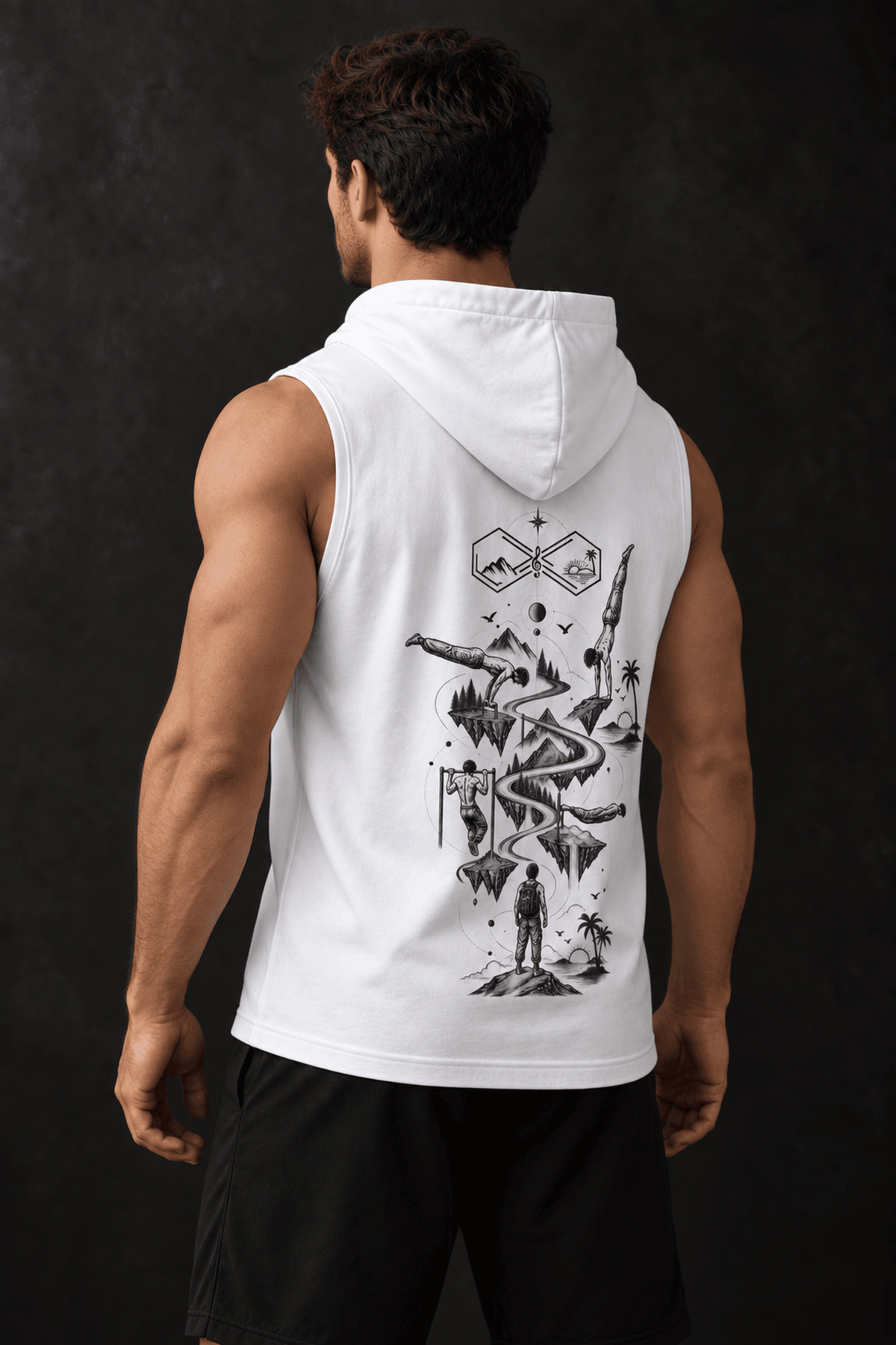 Built Through Movement Wild Calisthenics Graphic Hoodie White Left View