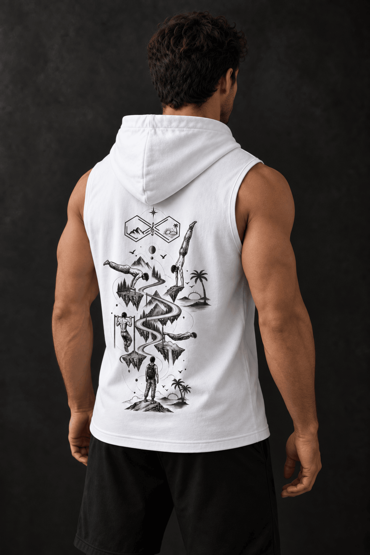 Built Through Movement Wild Calisthenics Graphic Hoodie White Right View