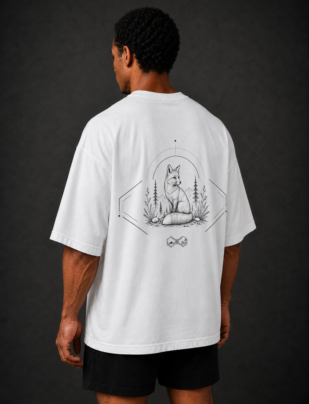 Fox Wildlife Graphic T-Shirt white Unisex Left view