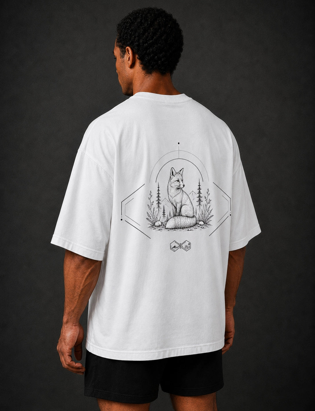 Fox Wildlife Graphic T-Shirt white Unisex Left view