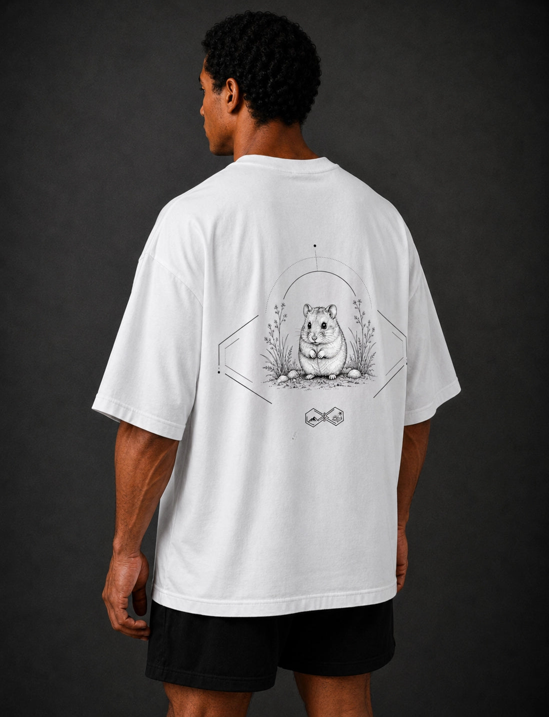 Hamster Wildlife Graphic T-Shirt White Unisex Left view