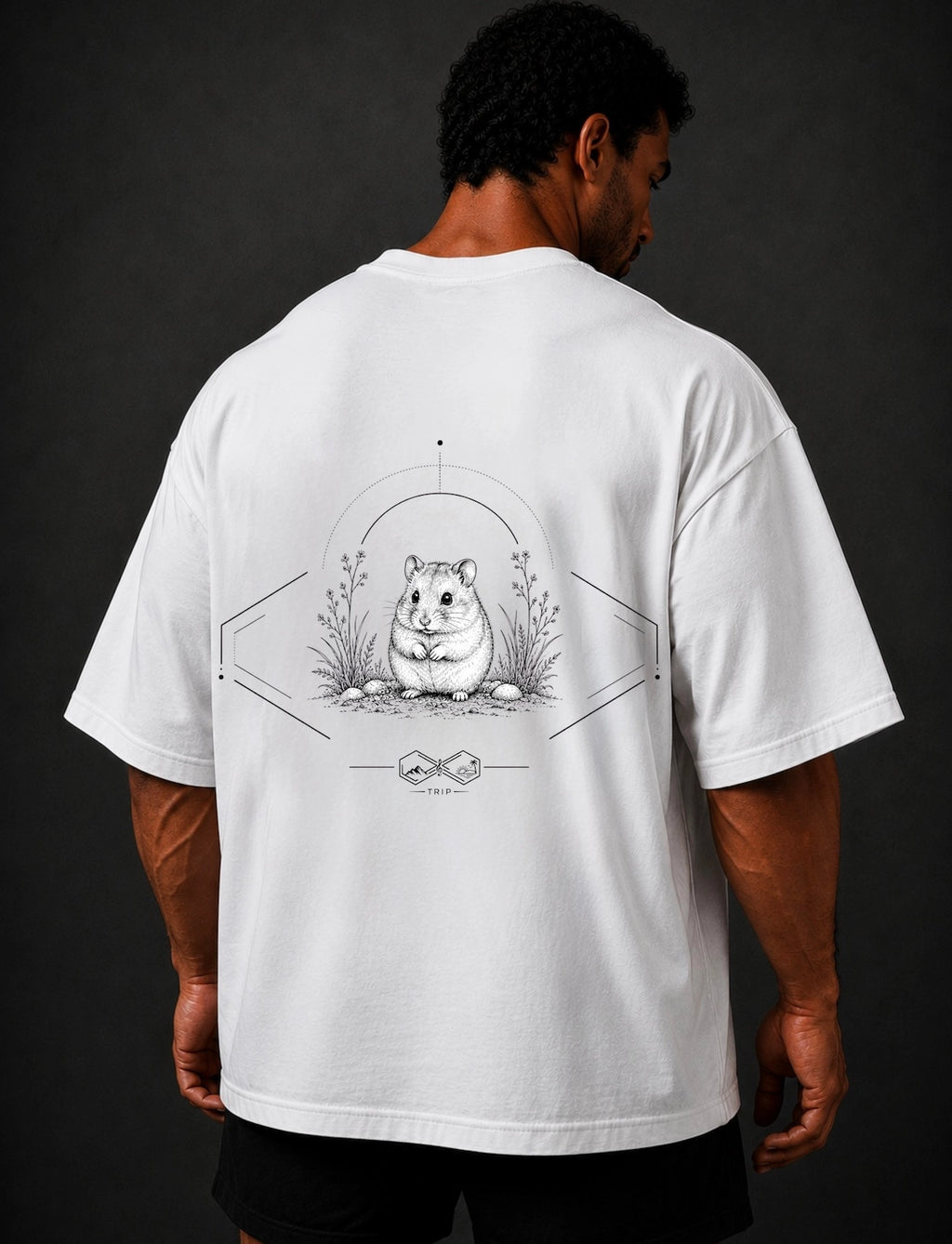 Hamster Wildlife Graphic T-Shirt White Unisex Right view