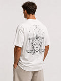 Libra Zodiac Oversized Graphic T-Shirt-Unisex White Tee Right