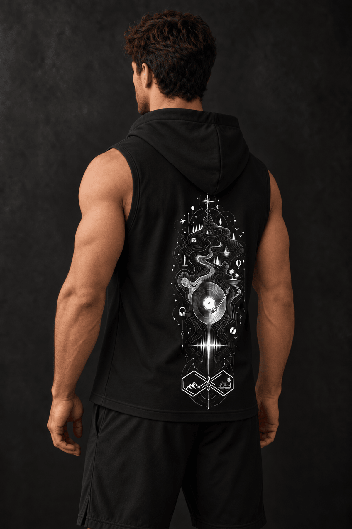 Rhythm Endless Journeys Infinity Trip Sleeveless Hoodie Black Left View