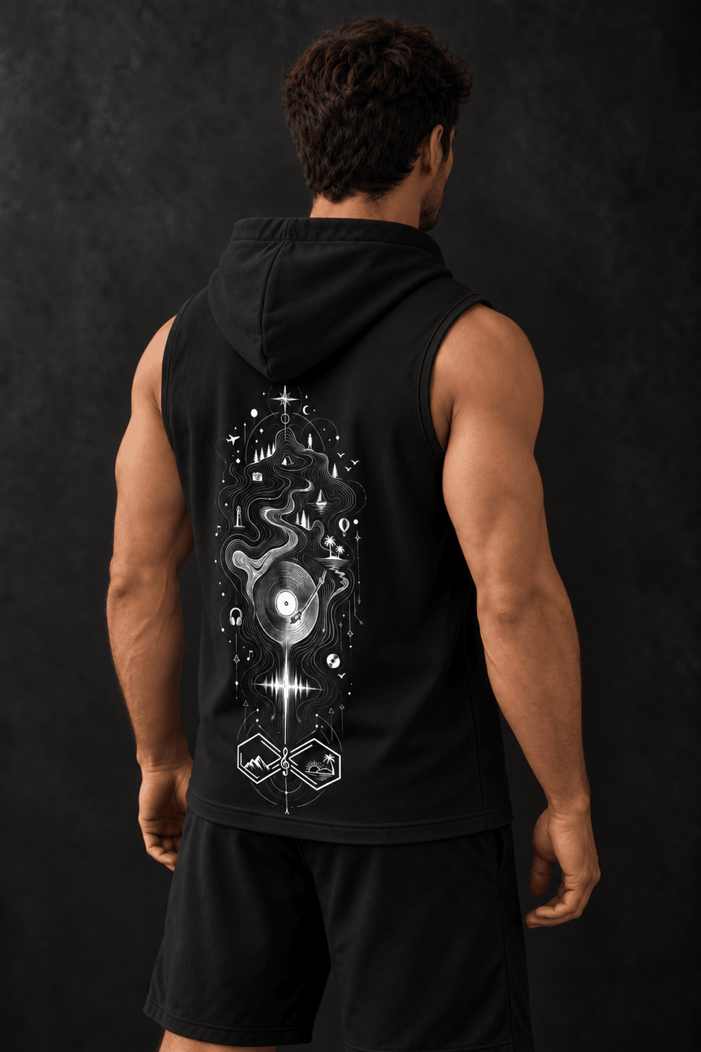 Rhythm Endless Journeys Infinity Trip Sleeveless Hoodie Black Right View