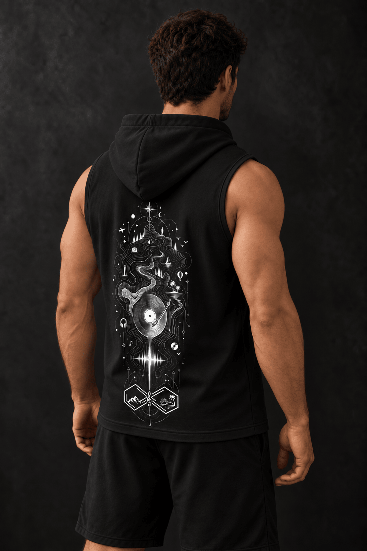 Rhythm Endless Journeys Infinity Trip Sleeveless Hoodie Black Right View