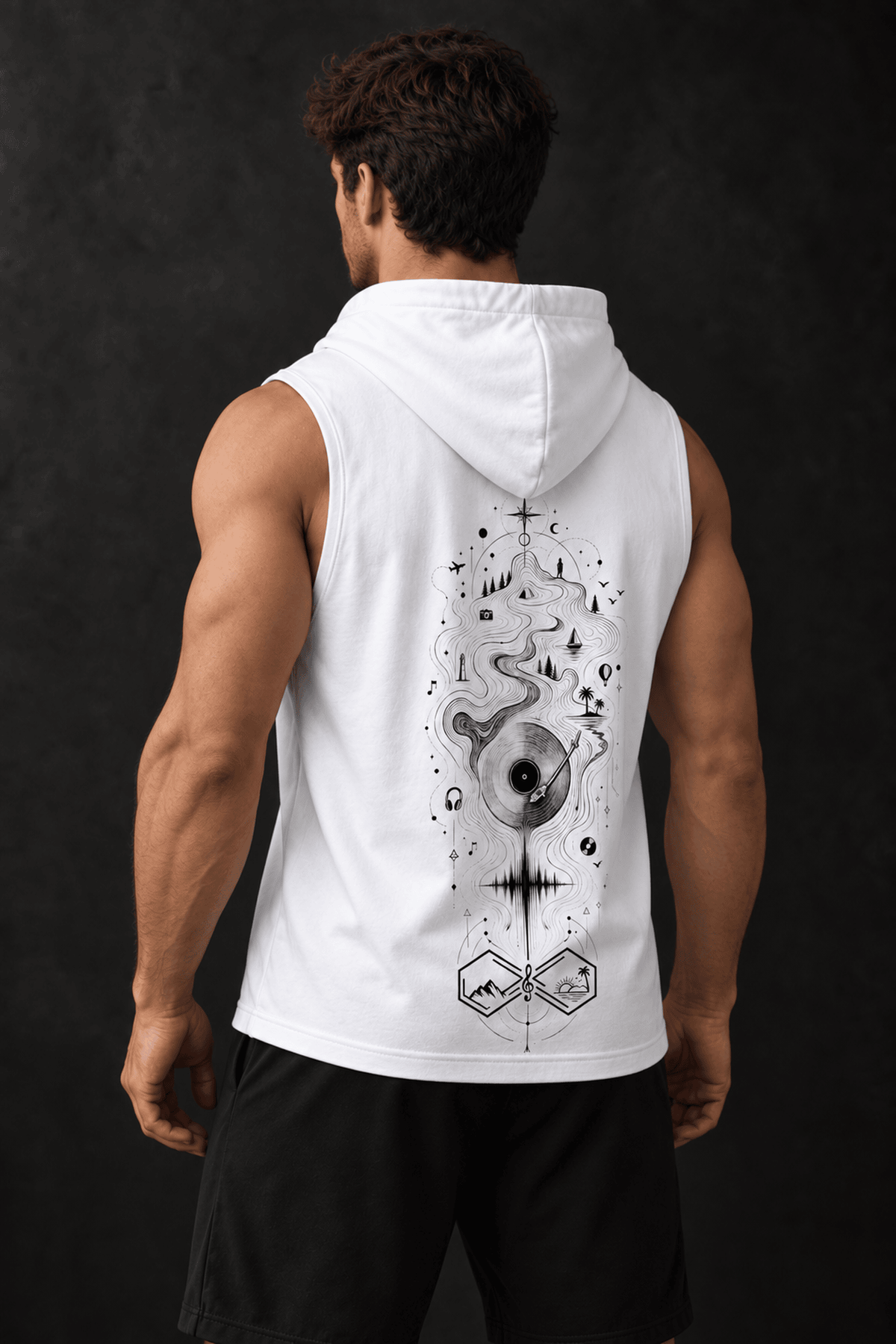 Rhythm Endless Journeys Infinity Trip Sleeveless Hoodie White Left View