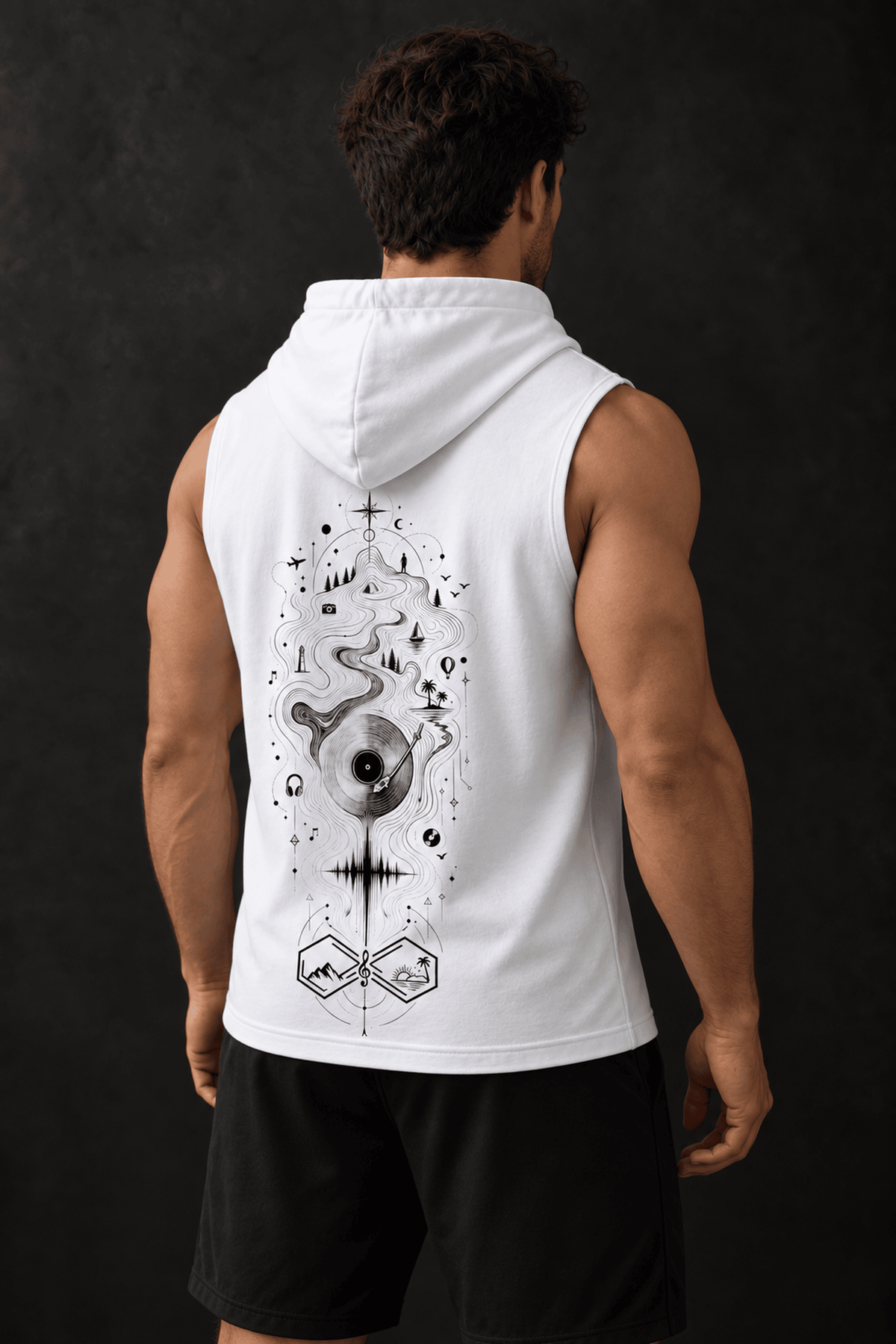 Rhythm Endless Journeys Infinity Trip Sleeveless Hoodie White Right View