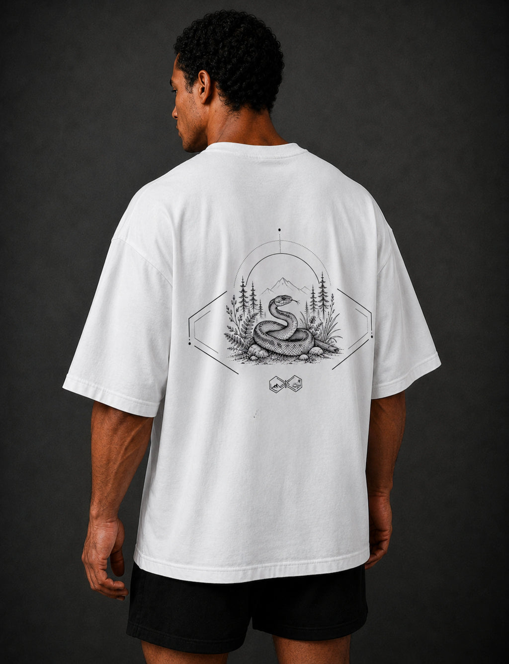 Snake Wildlife Graphic T-Shirt White Unisex Left view