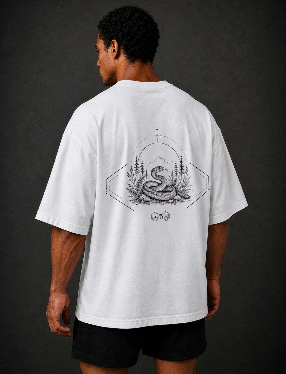 Snake Wildlife Graphic T-Shirt White Unisex Left view