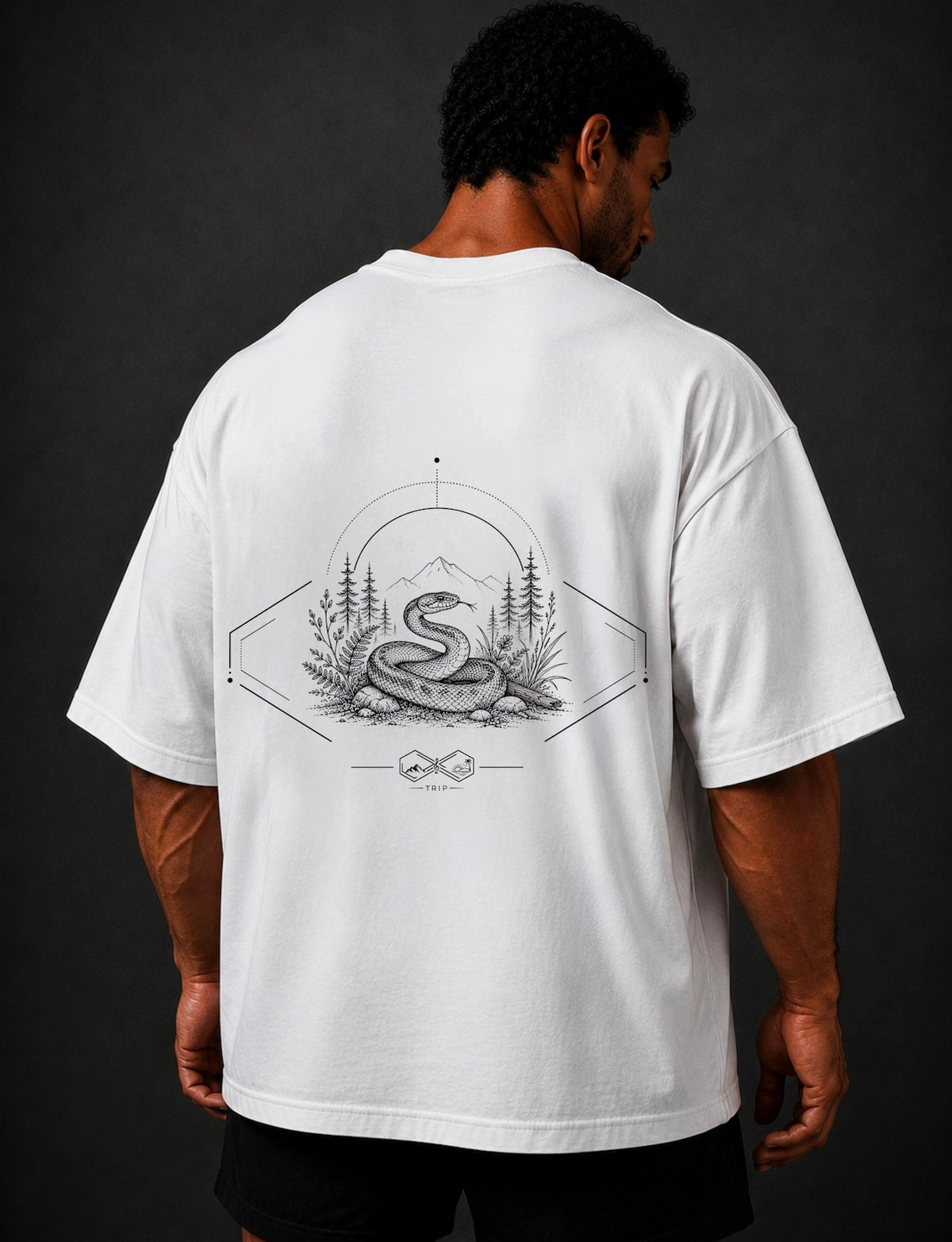Snake Wildlife Graphic T-Shirt White Unisex Right look