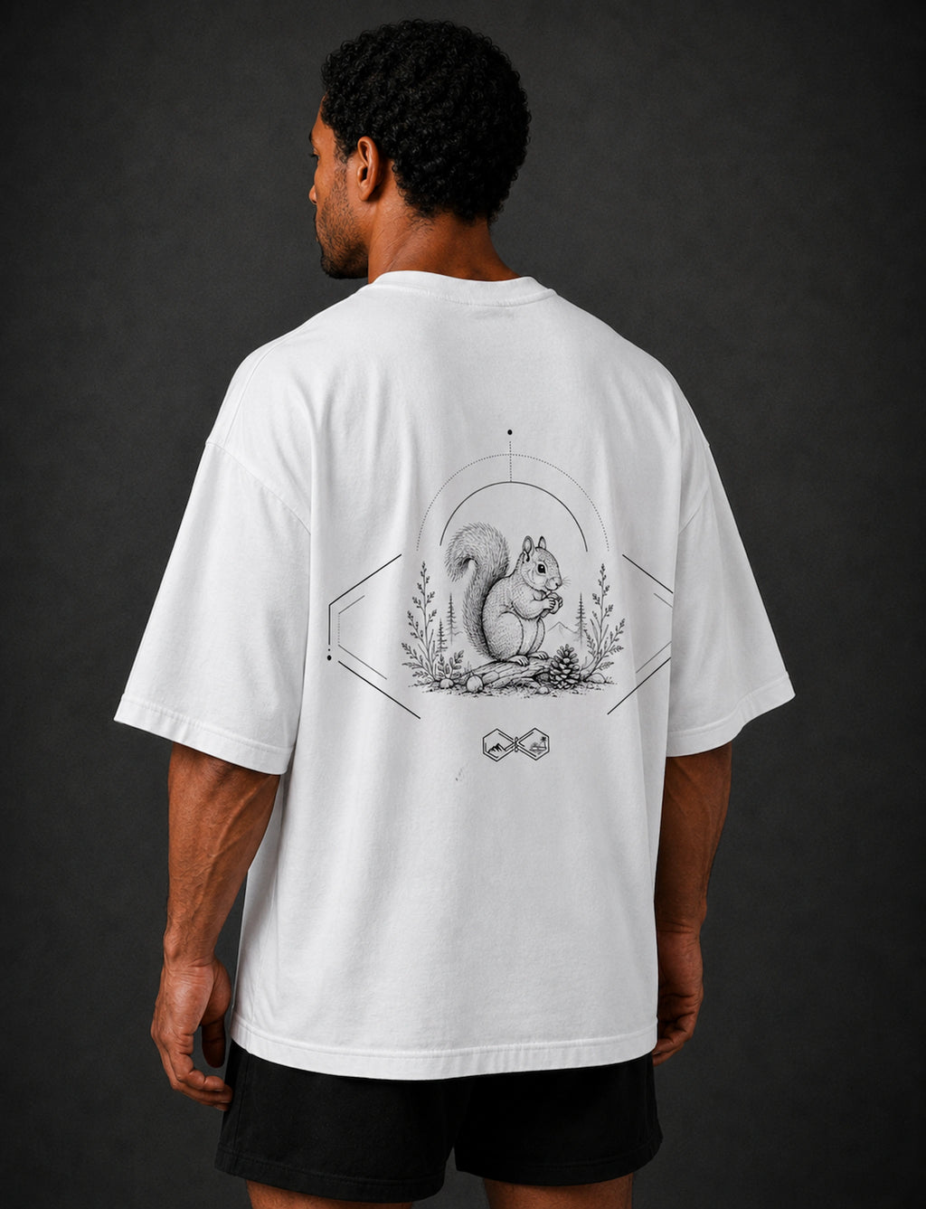 Squirrel Wildlife Graphic T-Shirt White Unisex Left view
