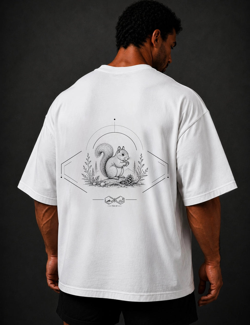 Squirrel Wildlife Graphic T-Shirt White Unisex Right view