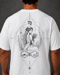 Virgo Zodiac Oversized Graphic T-Shirt-Unisex White Tee Front