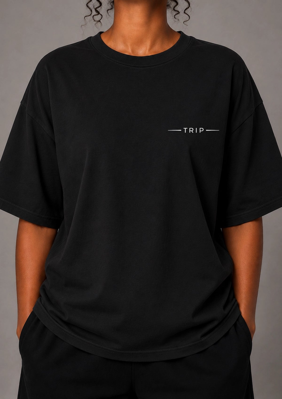 Zodiac Oversized Graphic T-Shirt Women Black Tee front view
