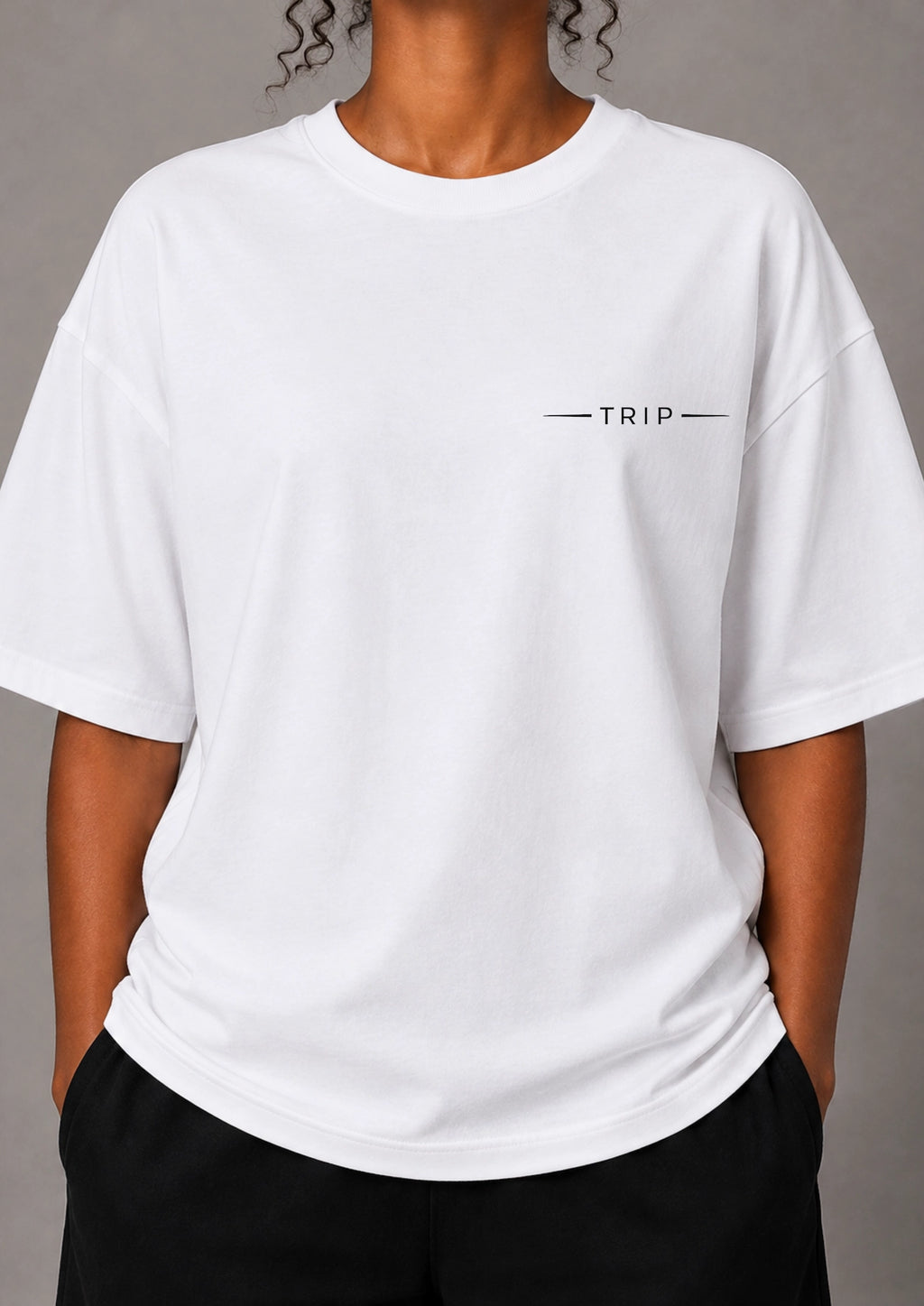 Zodiac Oversized Graphic T-Shirt Women White Tee front view